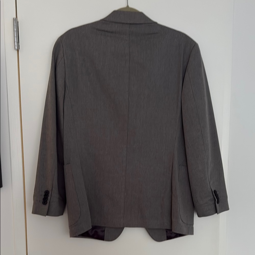 Gray Wool Blazer with Notch Lapel - Picture 6 of 6